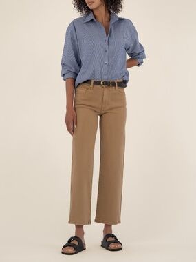 Kut from the Kloth Charlotte High Rise Wide Leg, Petite Size 14P14P / Caramel